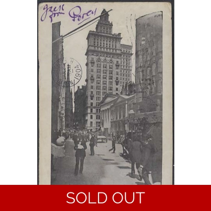 Wall Street, New York USA 1904 undivided back postcard, busy